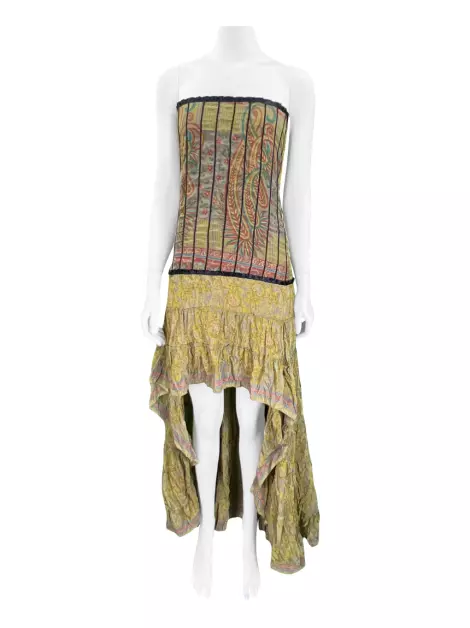 Vestido Mariana Penteado Estampado Verde