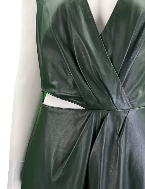 Vestido Massimo Dutti Couro Verde