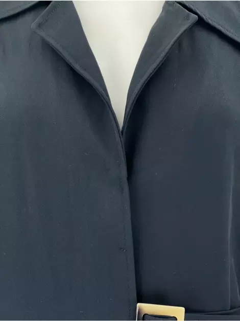 Vestido Massimo Dutti Manga Longa Azul