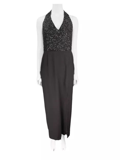 Vestido Max Mara Pianoforte Lã Bordado Marrom