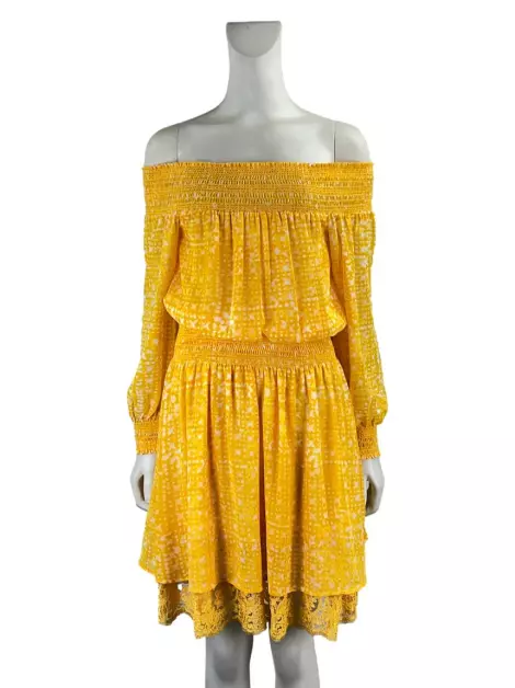 Vestido Michael Michael Kors Tecido Amarelo