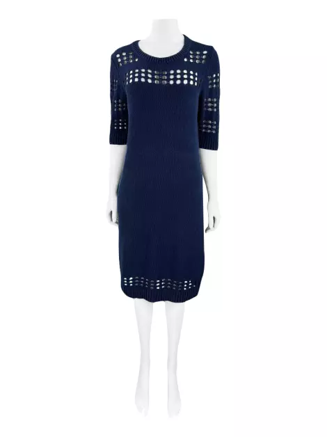 Vestido Milly Tricot Azul Marinho