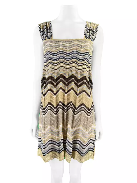 Vestido Missoni Estampado Dourado