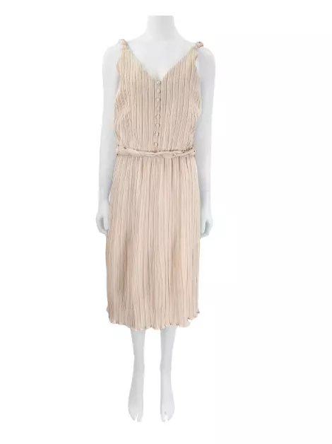 Vestido Mixed Plissado Rosa