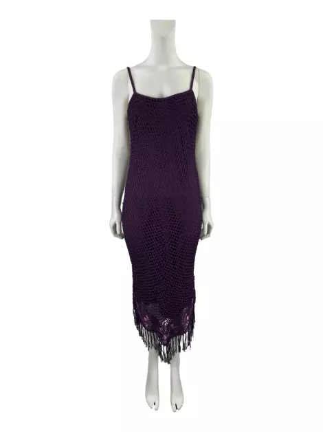 Vestido MNG Crochê Roxo