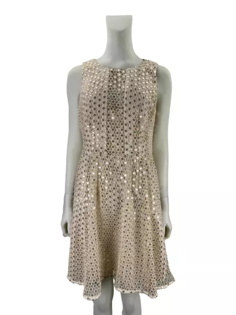 Vestido Nanette Lepore Guipire Bege