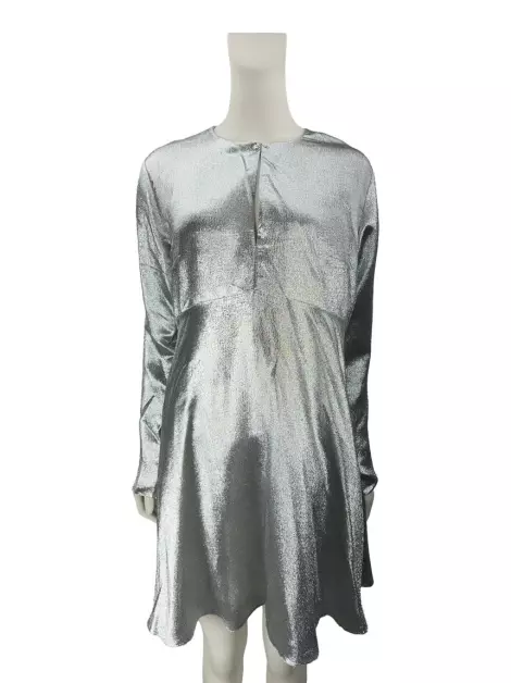 Vestido NK Store Tecido Prateado