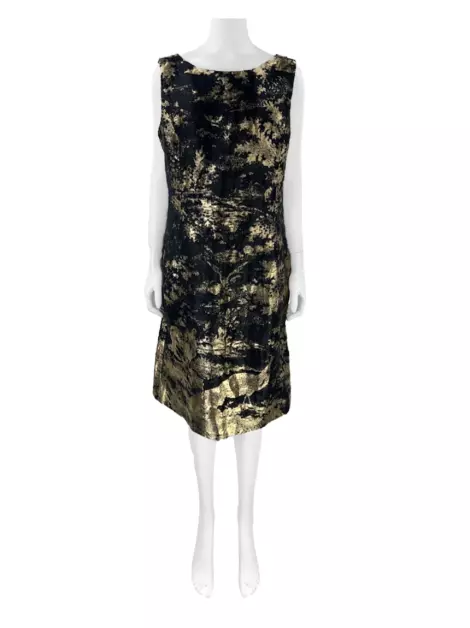 Vestido Oscar de la Renta Curto Bicolor