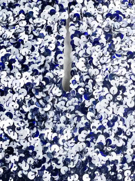 Vestido Oscar de la Renta Paetês Azul