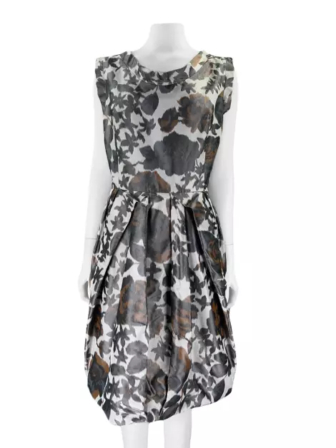 Vestido Oscar de la Renta Tecido Estampado