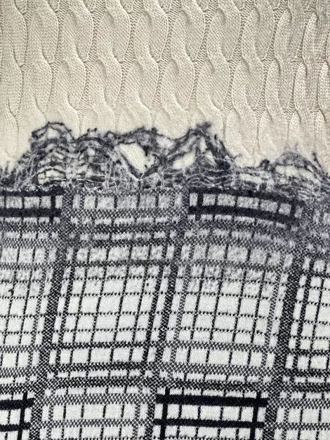 Vestido Oscar de la Renta Tricot Quadriculado