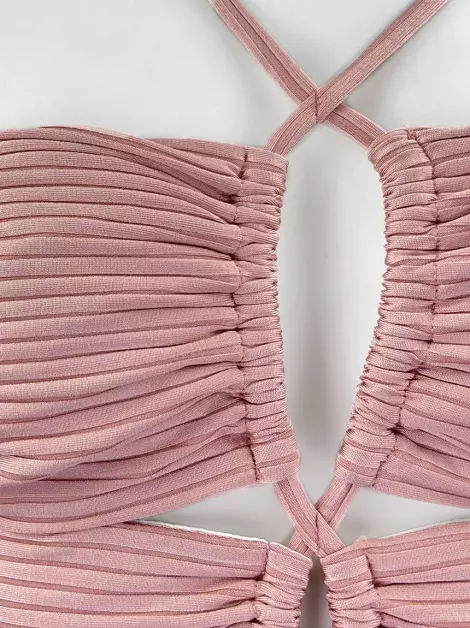 Vestido PatBo Canelado Rosa