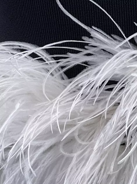 Vestido PatBo Plumas Preto