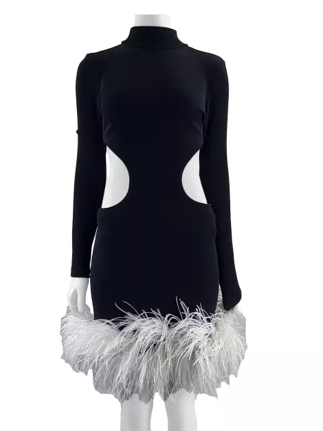 Vestido PatBo Plumas Preto