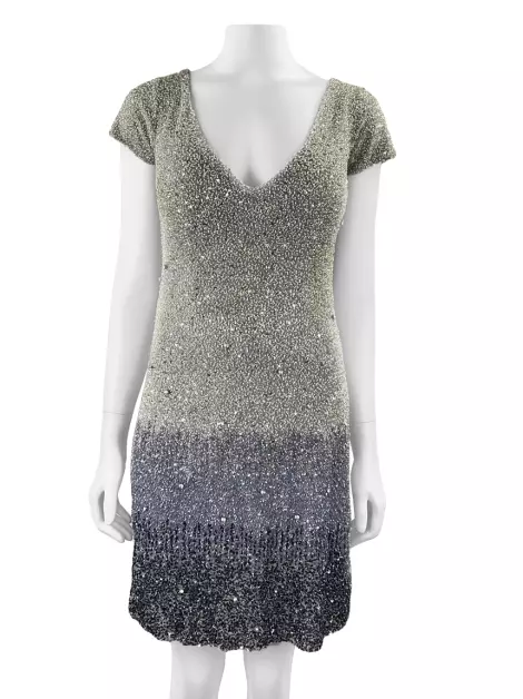 Vestido Patricia Bonaldi Bordado Bicolor