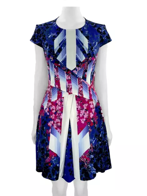 Vestido Peter Pilotto Seda Floral Azul