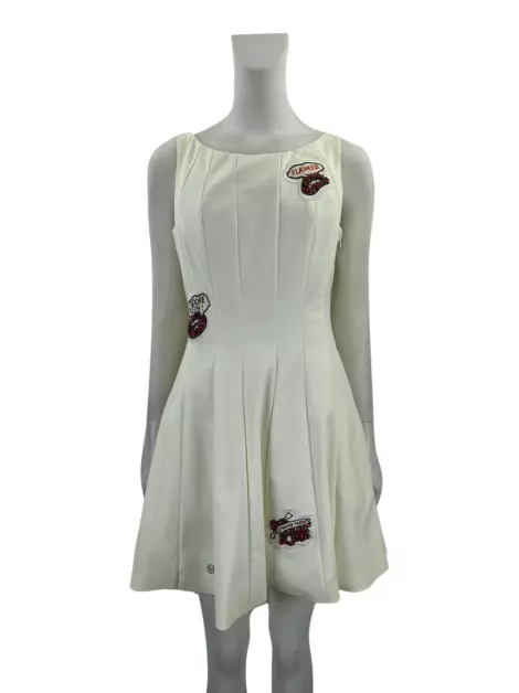 Vestido Philipp Plein Bordados Off White