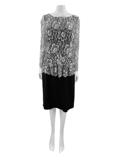 Vestido Printing Renda Bicolor