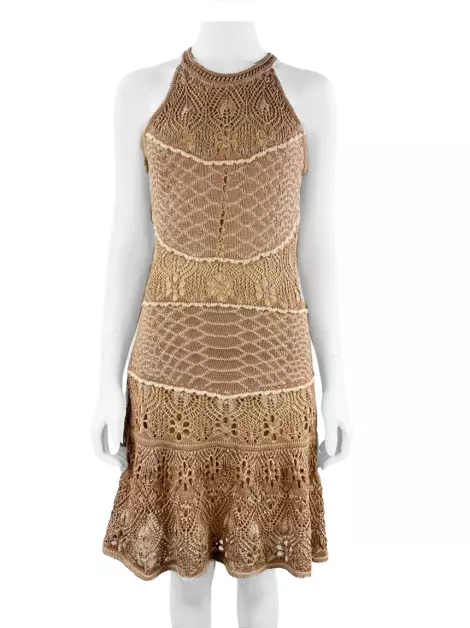 Vestido Pusco Crochê Rosa