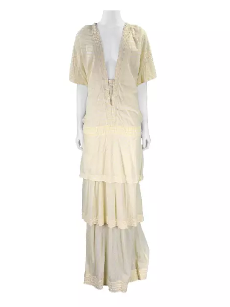 Vestido Raia De Goeye Bordado Amarelo
