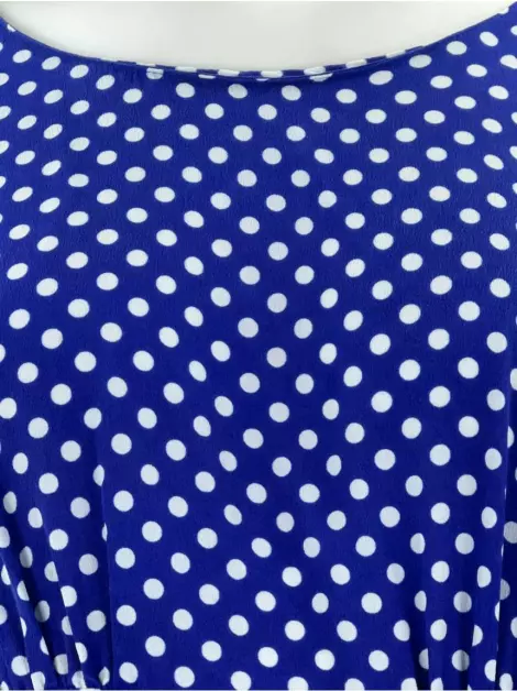Vestido Reinaldo Lourenço Estampa Poá Azul