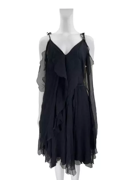 Vestido Reinaldo Lourenço Seda Preto