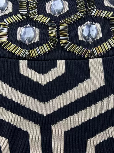 Vestido Renata Campos Bordado Estampado