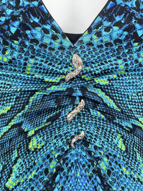 Vestido Roberto Cavalli Estampado Azul