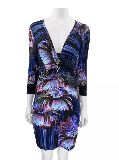 Vestido Roberto Cavalli Estampado Roxo