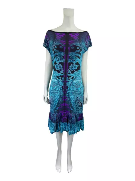 Vestido Roberto Cavalli Malha Estampada