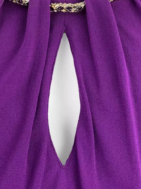 Vestido Roberto Cavalli Midi Roxo
