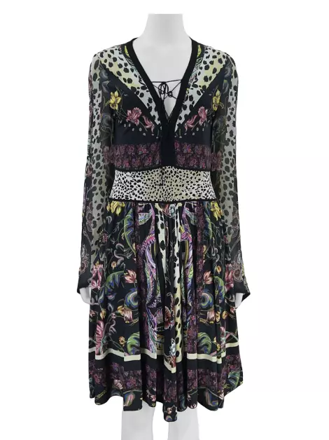 Vestido Roberto Cavalli Tecido Estampado