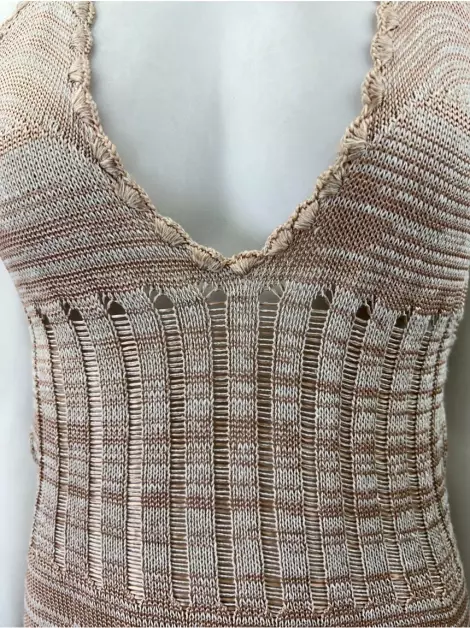 Vestido Rosa Chá Frente Única Tricot