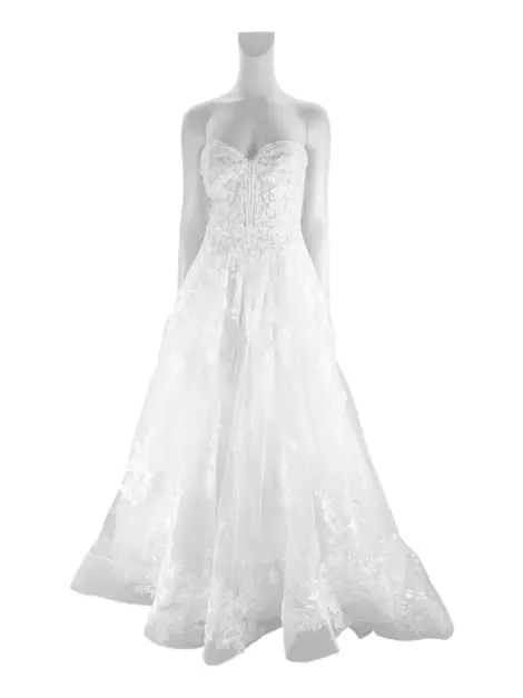 Vestido Rosa Clará Irie Noiva Bordado Off White