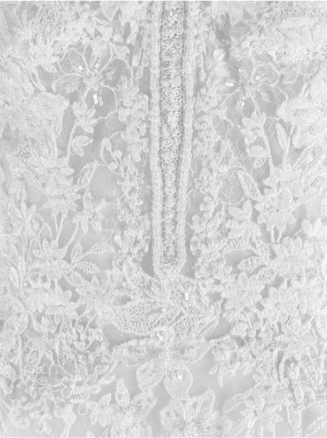 Vestido Rosa Clará Irie Noiva Bordado Off White