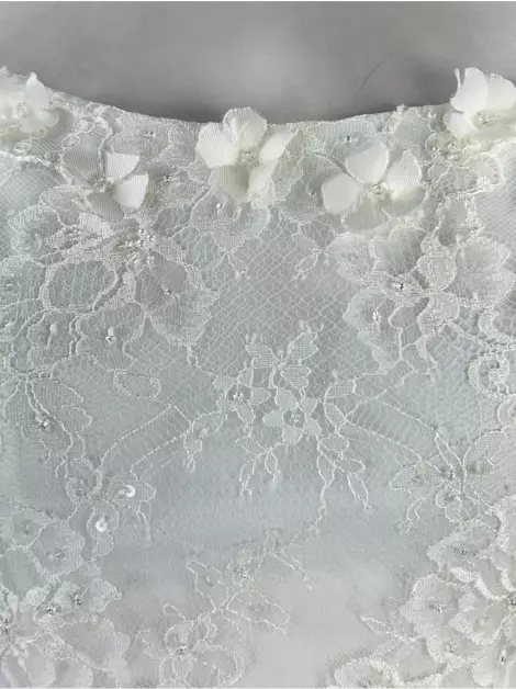 Vestido Rosa Clará Renda Off-White