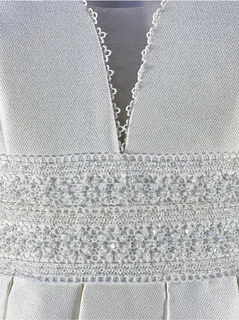 Vestido Rosa Clará Tecido Off-White