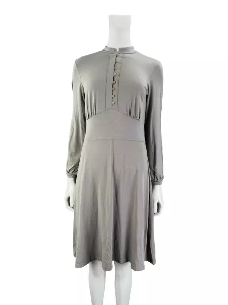 Vestido Sacada Tecido Cinza