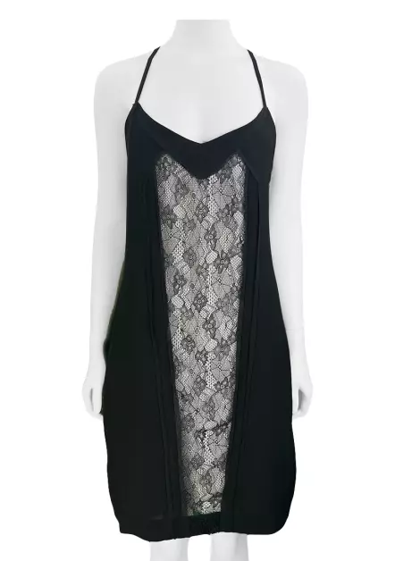Vestido Sacada Renda Bicolor