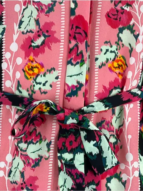 Vestido Saloni Seda Floral