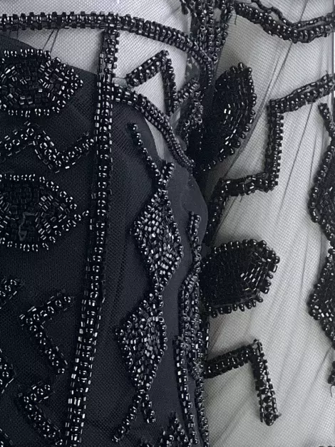 Vestido Sandro Barros Bordado Preto