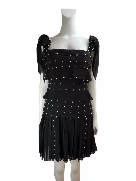 Vestido Sandro Barros Pérolas Preto