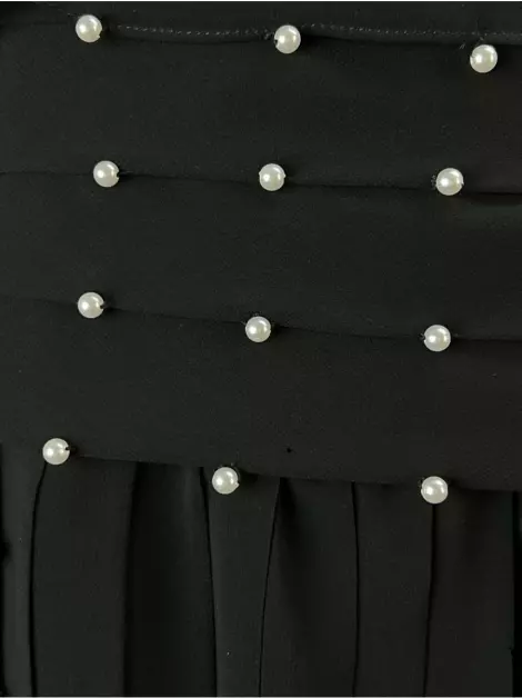 Vestido Sandro Barros Pérolas Preto