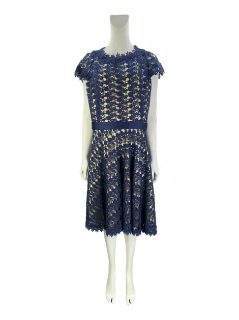 Vestido Sandro Barros Renda Azul