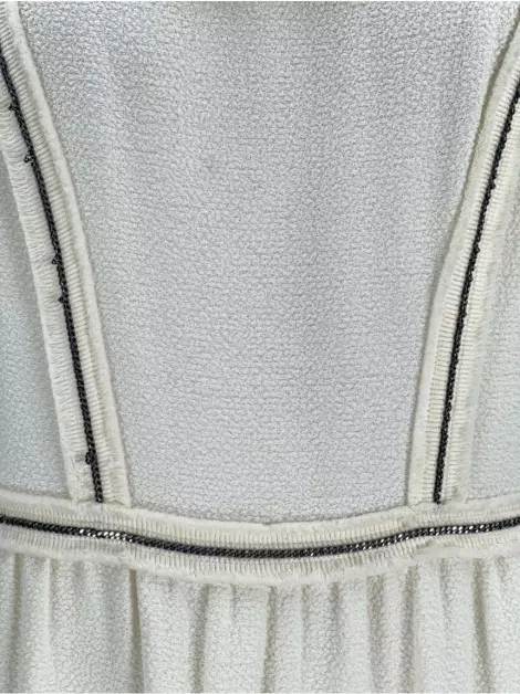Vestido Sandro Texturizado Off-White