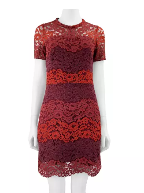 Vestido Sandro Renda Vermelho