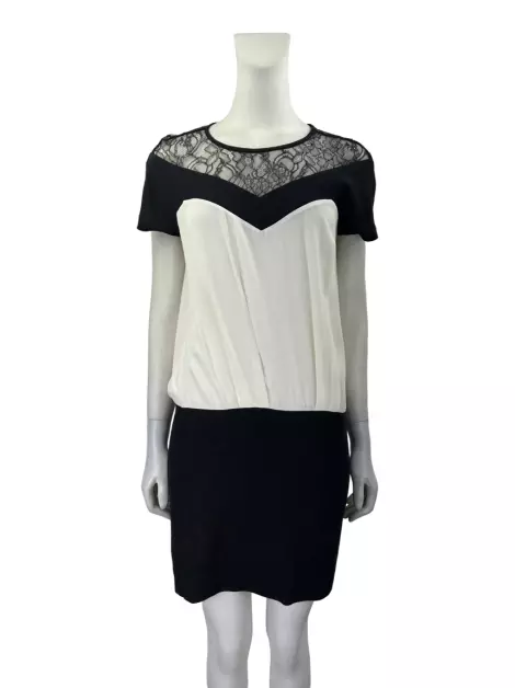 Vestido Sandro Tecido Bicolor