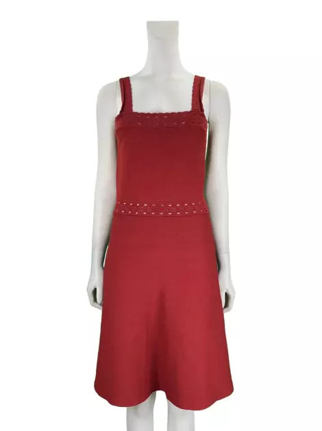 Vestido Sandro Texturizado Terracota