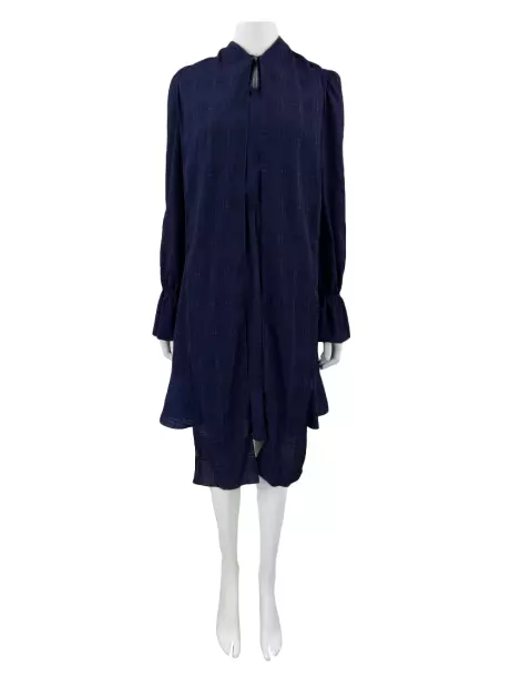 Vestido See By Chloé Ruffled Azul Marinho