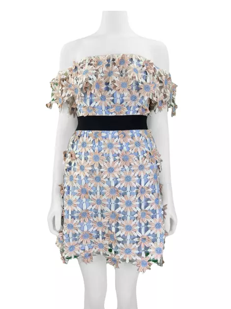 Vestido Self-Portrait 3D Floral Guipure